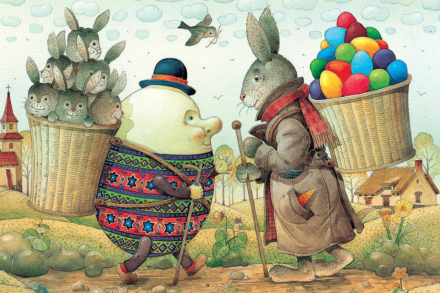 20 Cute Easter Paintings for Home Decor - Easter Eggs & Rabbits