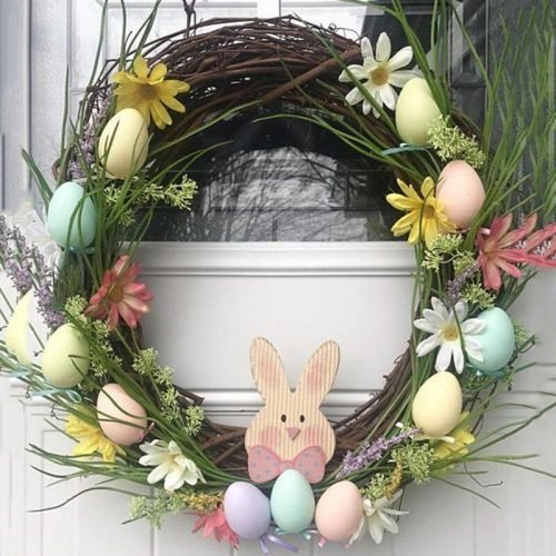 30 Lovely Easter Wreaths Ideas for Front Door Decor