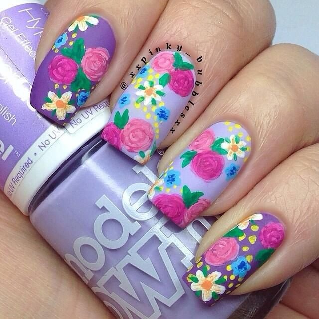 40+ Gorgeous Floral Nails Art Designs Suit Spring - Cheapo Dots