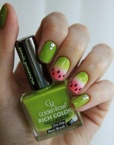 35 Gorgeous Watermelon Manicure Ideas to Cool Your Summer